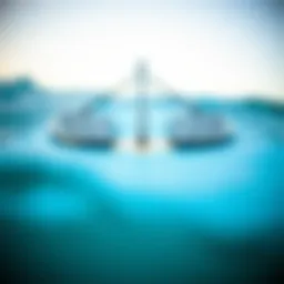 Close-up view of a hydrofoil surfboard showcasing its wing structure