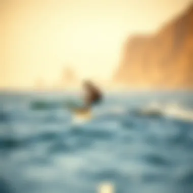 Experience the Thrill of Hydrofoiling Rider gliding above the water surface on a hydrofoil surfboard