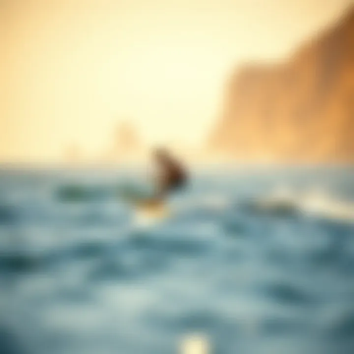 Experience the Thrill of Hydrofoiling Rider gliding above the water surface on a hydrofoil surfboard