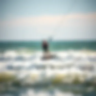 Kiteboarding in Michigan: Harnessing the Wind A kiteboarder riding the waves with strong winds in Michigan