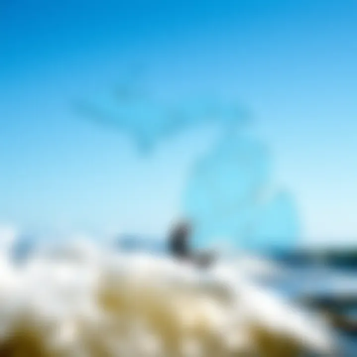 Michigan Wind Map for Kiteboarding Enthusiasts A detailed wind map showcasing Michigan's kiteboarding hotspots