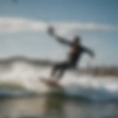 Kiteboarder showcasing advanced techniques in windy environments.