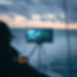 A dynamic weather radar screen displaying real-time data