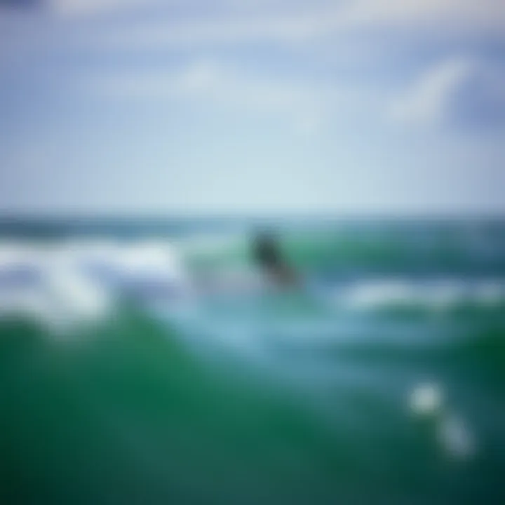 Kiteboarder navigating ocean waves during favorable weather