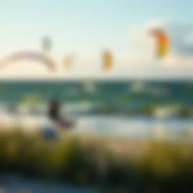 Local map highlighting kiteboarding spots in Parrish