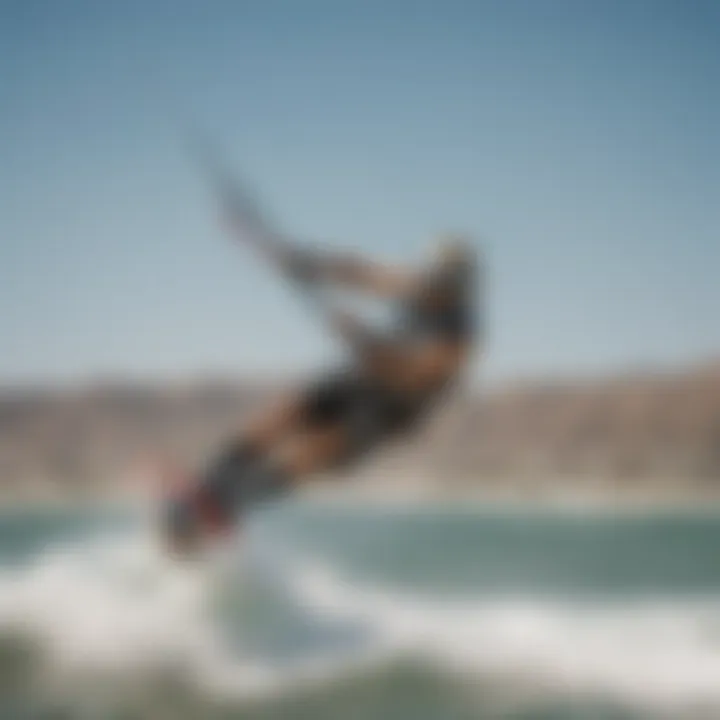 Kiteboarder riding the wind in Southern California