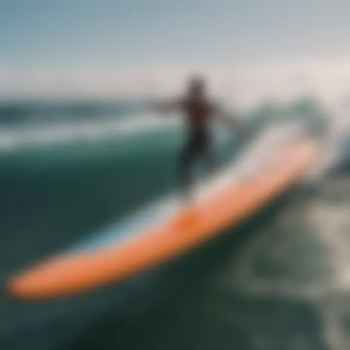 A detailed view of a wing surf board showcasing its unique design and features