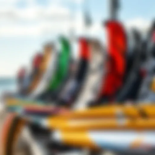 Showcase of Premium Used Kitesurfing Gear High-quality kitesurfing equipment on display
