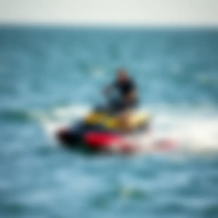 User riding the Waydoo Hydrofoil in action on clear waters