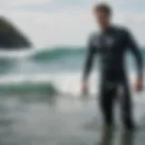 Wetsuit in a dynamic ocean setting