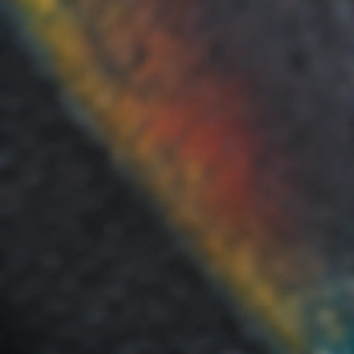 Close-up of wetsuit material showcasing its texture and colours