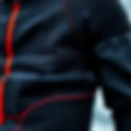 Close-up of a wetsuit's texture and material