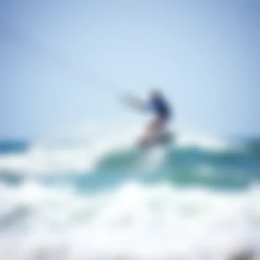 Dynamic kiteboarding maneuver in action